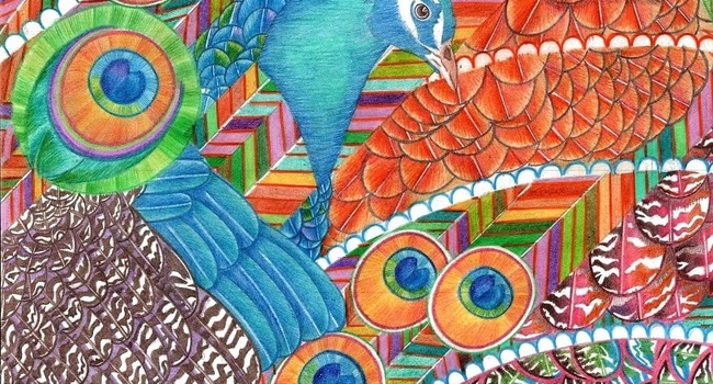Рисунок цветными карандашами .Название «Мысли» . 